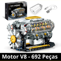 Blocos de Montar - Motor V8 Motorizado – 692 Peças
