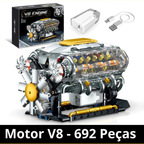 Blocos de Montar - Motor V8 Motorizado – 692 Peças