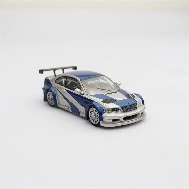 Miniatura BMW E46 M3 GTR NFS Most Wanted Ghost Player 1:64 Diecast