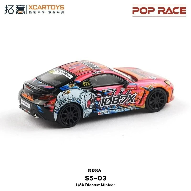 Pop Race Toyota GR86 1087X S5-03 1:64 Diecast Colecionável