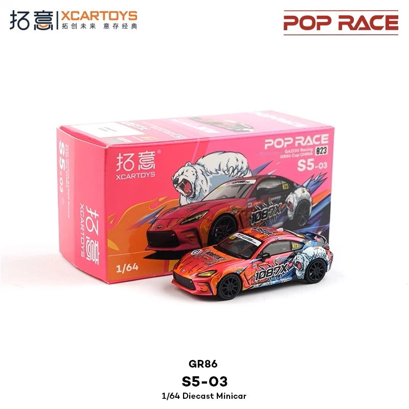 Pop Race Toyota GR86 1087X S5-03 1:64 Diecast Colecionável