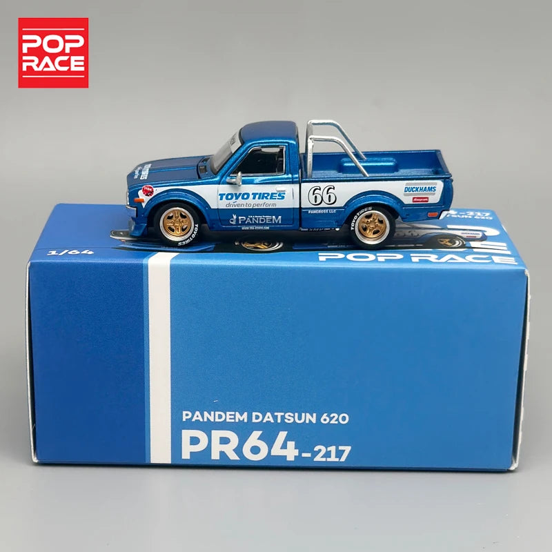 PopRace Datsun 620 Pandem Blue 1:64 – Modelo 217 Diecast Colecionável