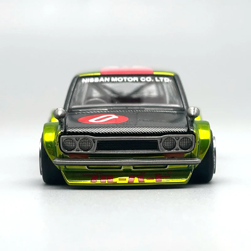 MiniGT Kaido House Datsun 510 Wagon OG Flo Yellow 1:64 – Diecast Colecionável