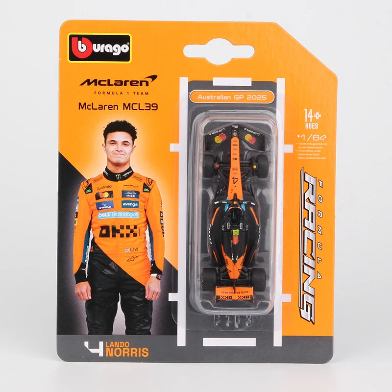 Miniatura F1 2025 Bburago 1:64 Ferrari Red Bull Mercedes McLaren
