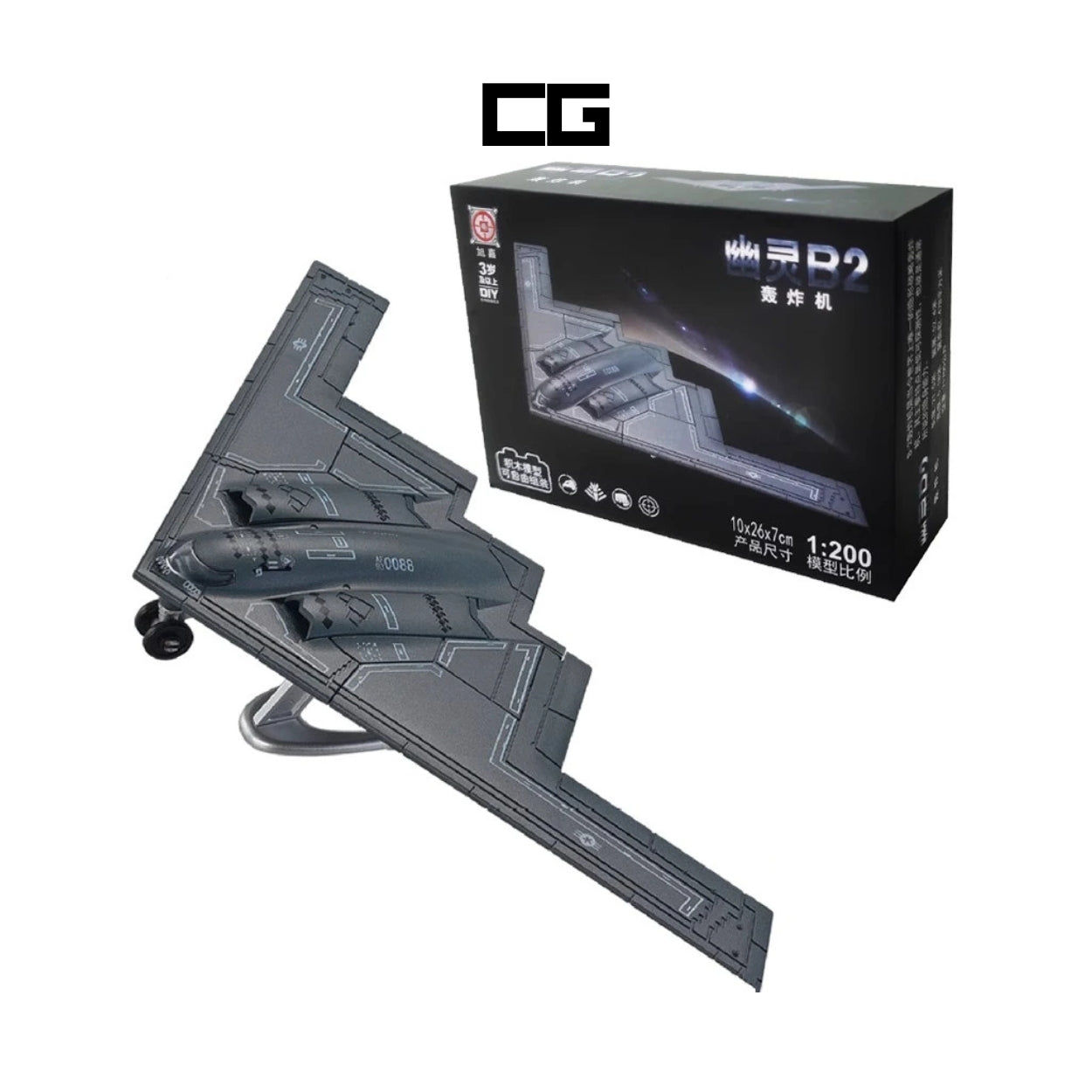 Miniatura Avião Bombardeiro B-2 Spirit Ghost – Força Aérea dos EUA - Escala 1:200